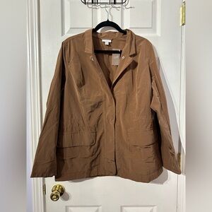 NWT J. Jill Brown Utility Jacket Relaxed Fit (M)